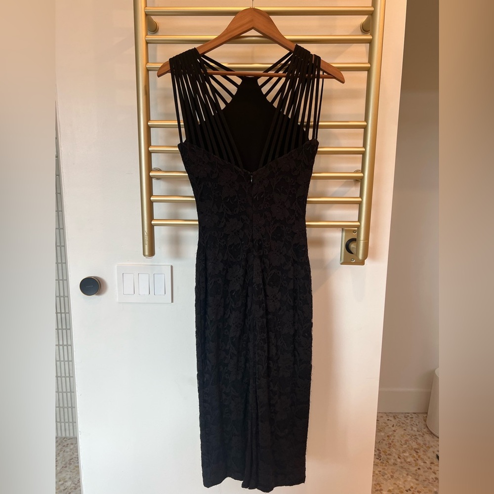 Dress the Population Black Lace Dress Midi, size S